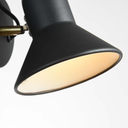 Nástenné bodové svietidlo ASTAMA 1xE27/40W/230V čierna/mosadz