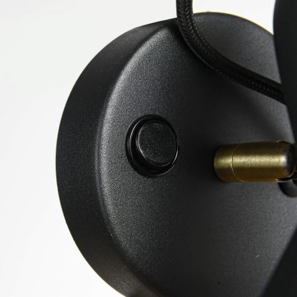 Nástenné bodové svietidlo ASTAMA 1xE27/40W/230V čierna/mosadz