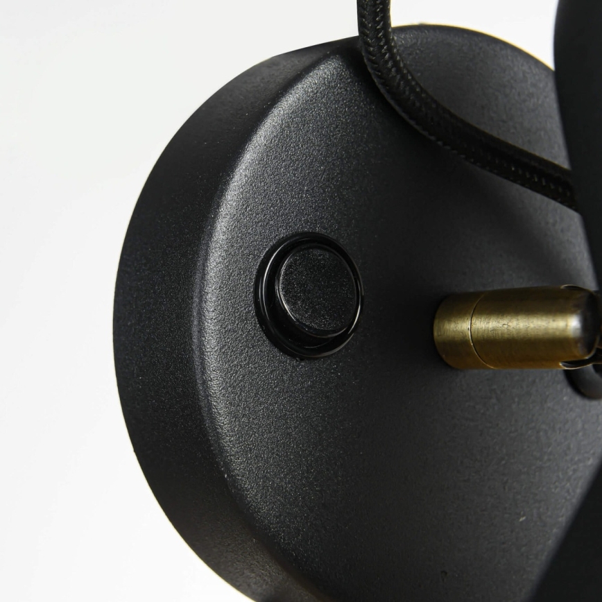 Nástenné bodové svietidlo ASTAMA 1xE27/40W/230V čierna/mosadz