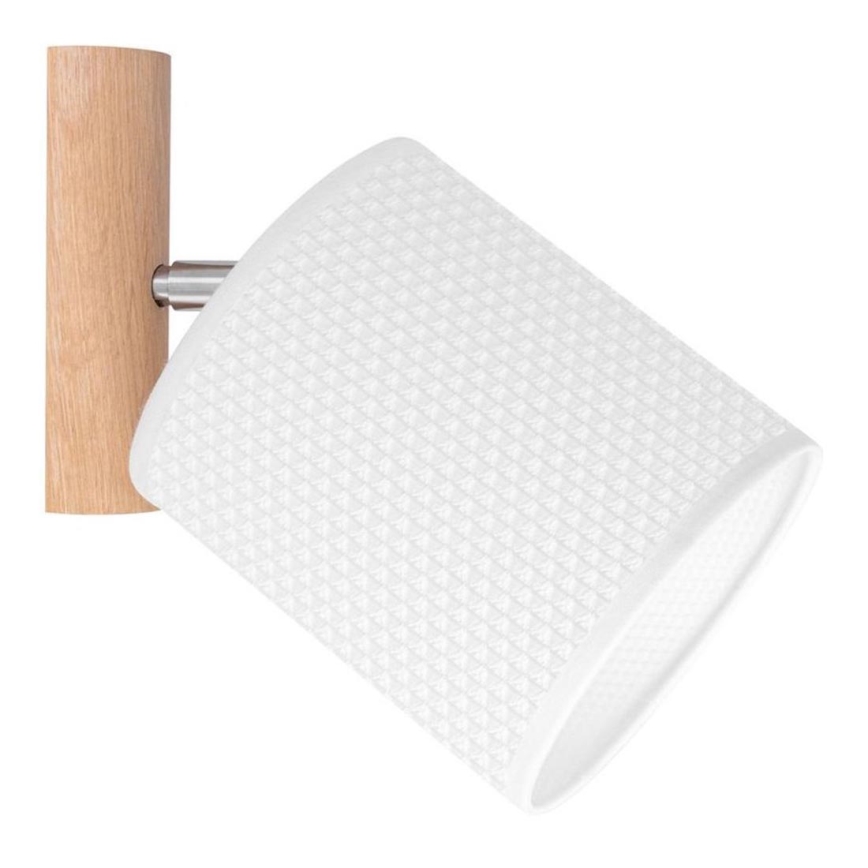 Nástenné bodové svietidlo BENITA 1xE27/25W/230V biela/dub