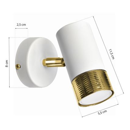 Nástenné bodové svietidlo DANI 1xGU10/8W/230V