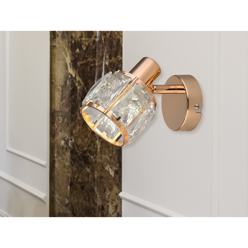 Nástenné bodové svietidlo DUBAI 1xE14/40W/230V rose gold