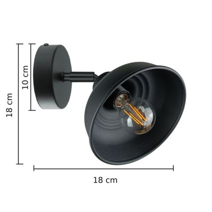 Nástenné bodové svietidlo FAUN 1xE27/60W/230V čierna