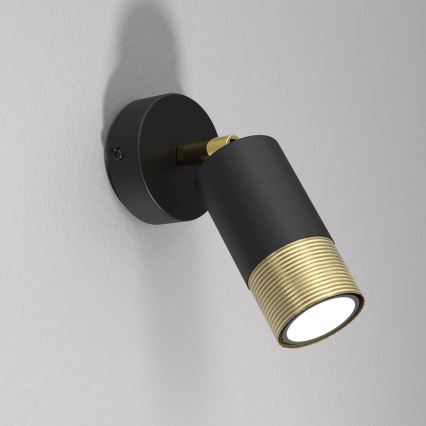 Nástenné bodové svietidlo LINK 1xGU10/8W/230V čierna/mosadz