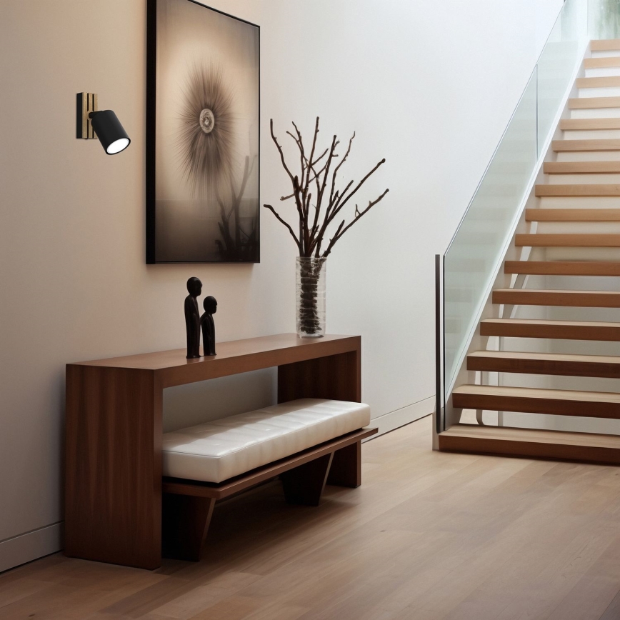 Nástenné bodové svietidlo TERRA 1xGU10/8W/230V čierna/dub