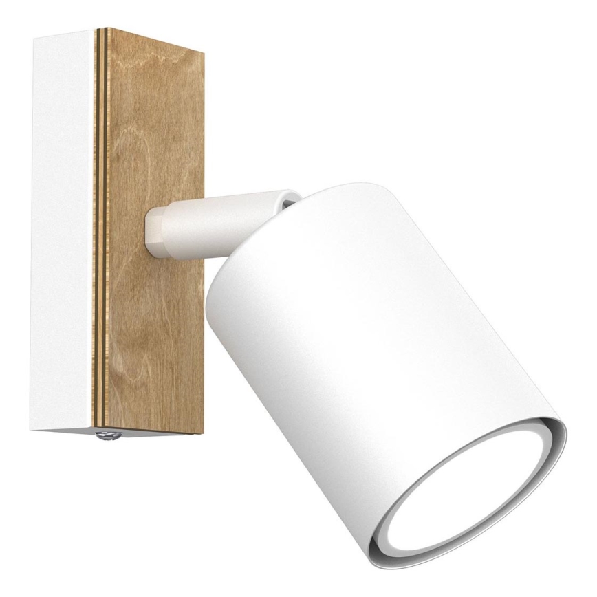 Nástenné bodové svietidlo TULON 1xGU10/8W/230V biela/dub
