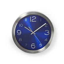 Nástenné hodiny 1xAA/1,5V nerez 30 cm modrá
