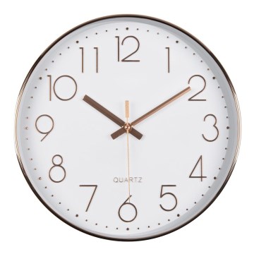 Nástenné hodiny 1xAA 29 cm biela/rose gold