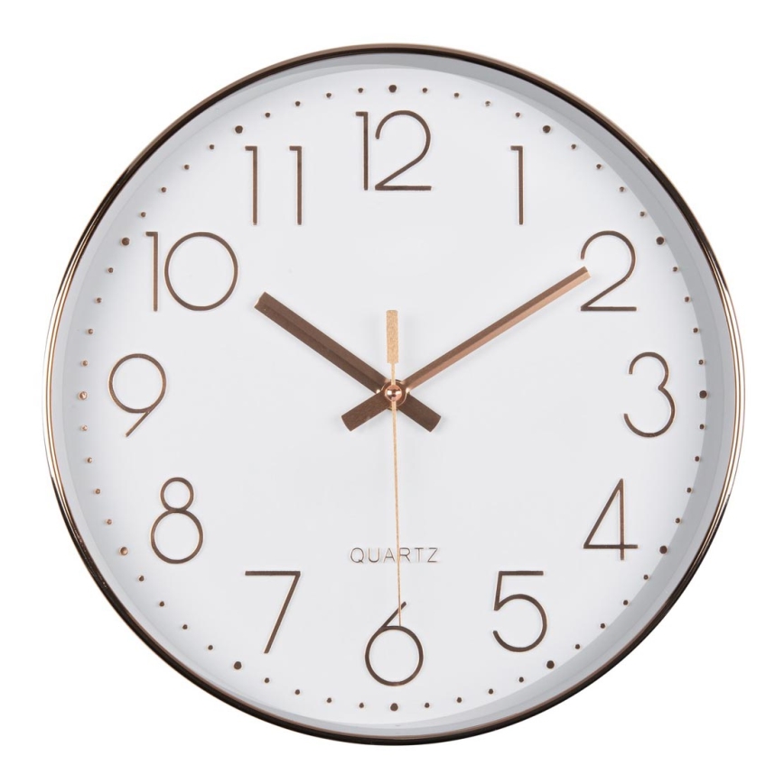 Nástenné hodiny 1xAA 29 cm biela/rose gold