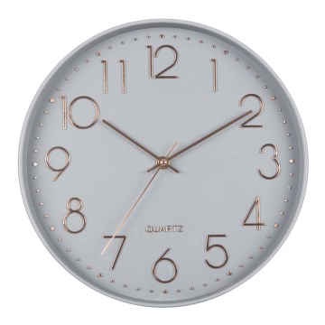 Nástenné hodiny 1xAA 29 cm šedá/rose gold