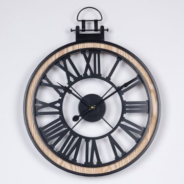Nástenné hodiny 1xAA pr. 40 cm čierna/krémová