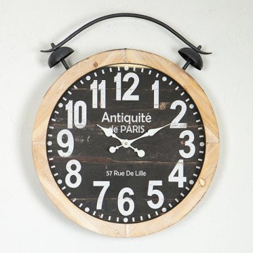 Nástenné hodiny 1xAA pr. 50 cm béžová/čierna