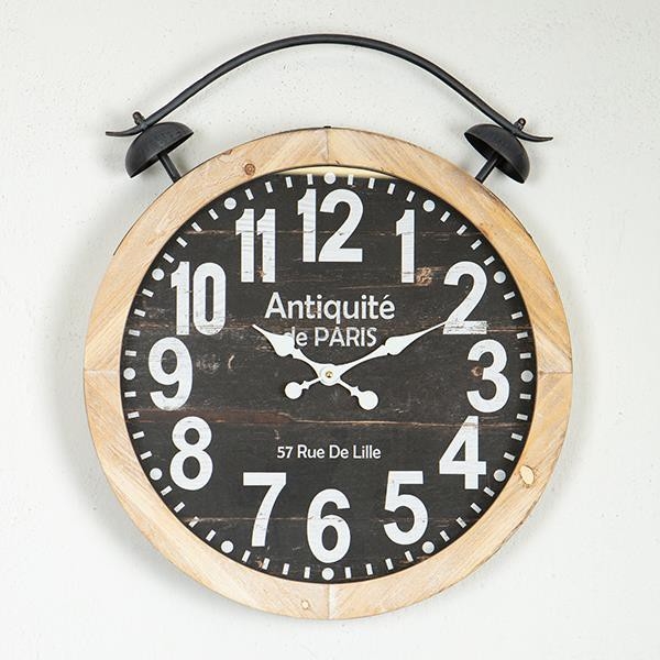 Nástenné hodiny 1xAA pr. 50 cm béžová/čierna