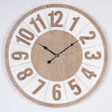 Nástenné hodiny 1xAA pr. 60 cm béžová/biela