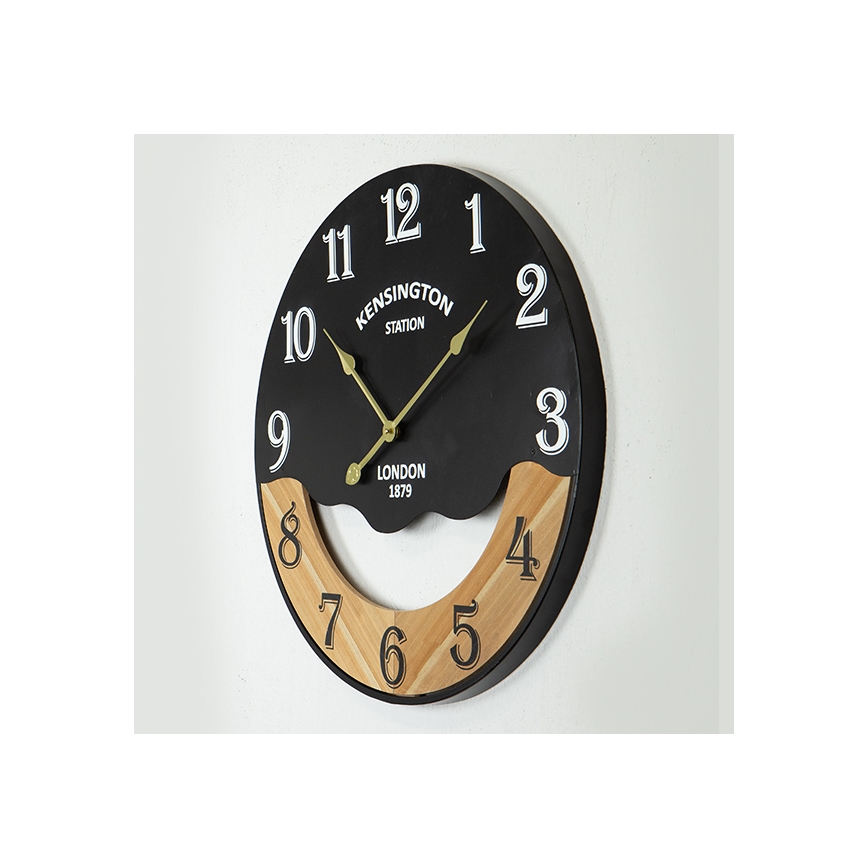 Nástenné hodiny 1xAA pr. 60 cm čierna/béžová