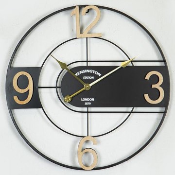 Nástenné hodiny 1xAA pr. 60 cm čierna