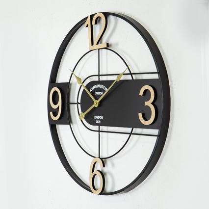 Nástenné hodiny 1xAA pr. 60 cm čierna