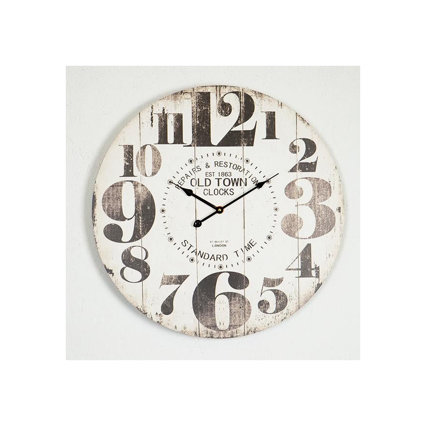 Nástenné hodiny 1× AA, priemer 58,2 cm, hnedé