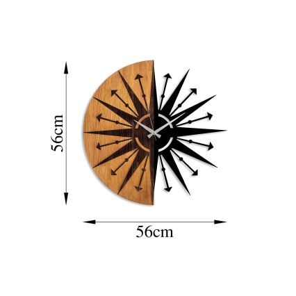 Nástenné hodiny pr. 56 cm 1xAA drevo/kov