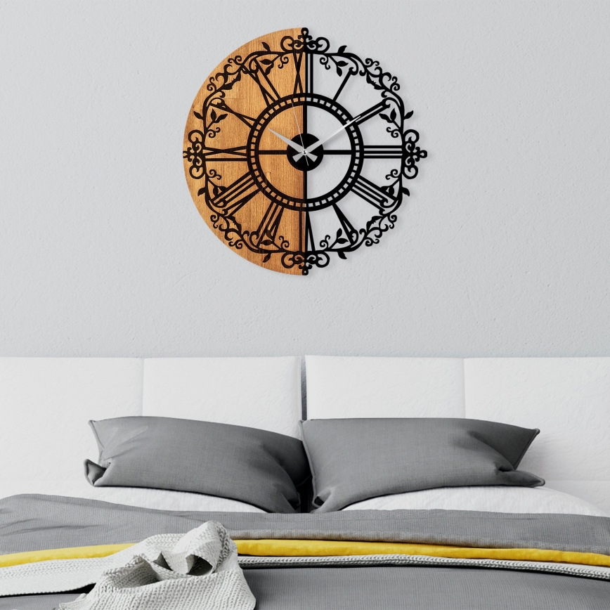 Nástenné hodiny pr. 56 cm 1xAA drevo/kov