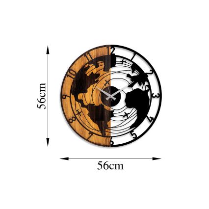 Nástenné hodiny pr. 56 cm 1xAA drevo/kov
