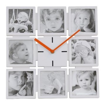 Nástenné hodiny s fotorámikmi 1xAA