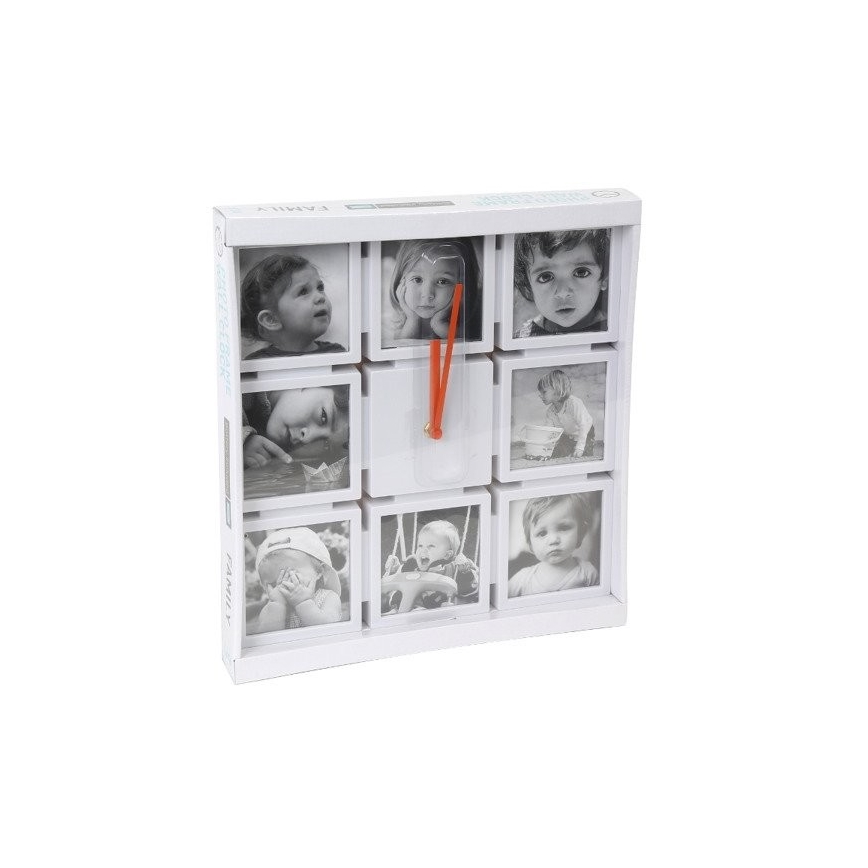 Nástenné hodiny s fotorámikmi 1xAA