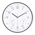 Nástenné hodiny s teplomerom a vlhkomerom, priemer 30,5 cm, 1xAA, čierne
