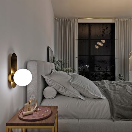 Nástenné svietidlo 1xE27/40W/230V zlaté/biele