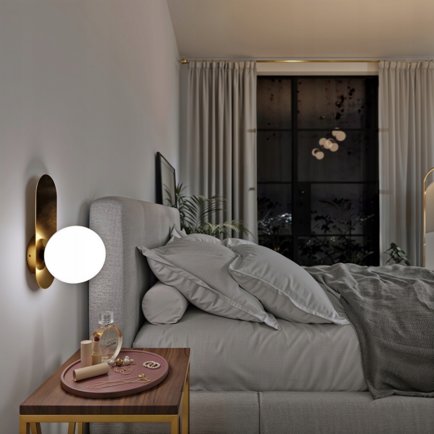 Nástenné svietidlo 1xE27/40W/230V zlaté/biele