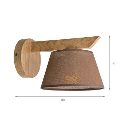 Nástenné svietidlo ANTONIO 1xE14/40W/230V dub