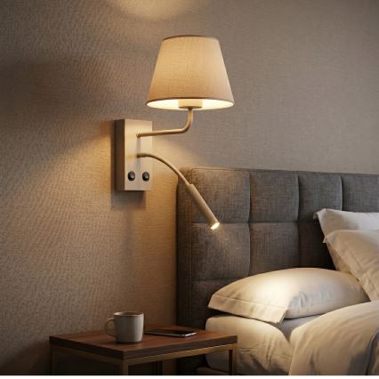 Nástenné svietidlo ARDEN 1xE27/15W/230V + 1xG9/8W béžové