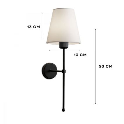 Nástenné svietidlo ASPARAGUS 1xE27/40W/230V čierna/krémová