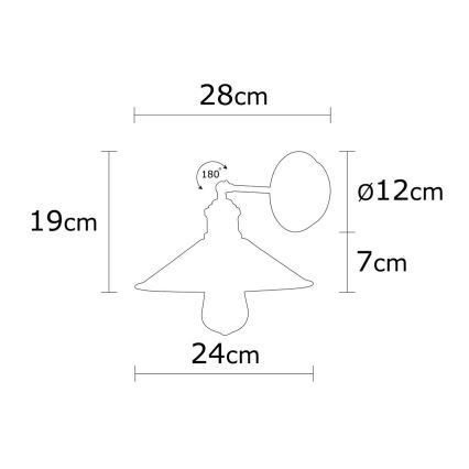 Nástenné svietidlo BERCESTE 1xE27/40W/230V