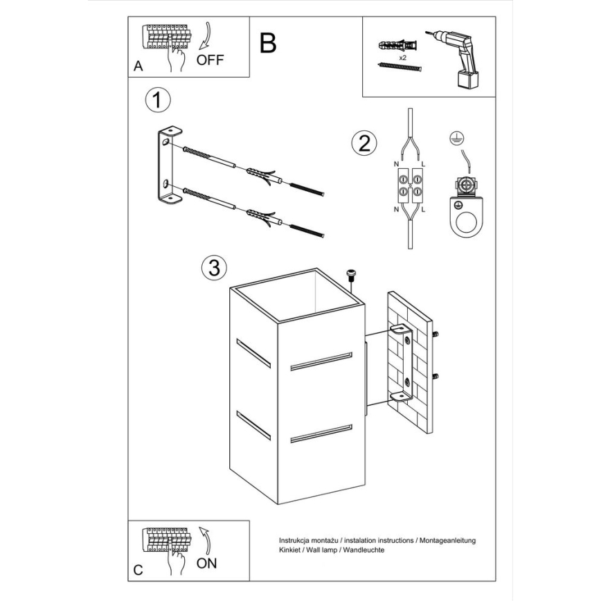 Nástenné svietidlo BLOCCO 1xG9/40W/230V