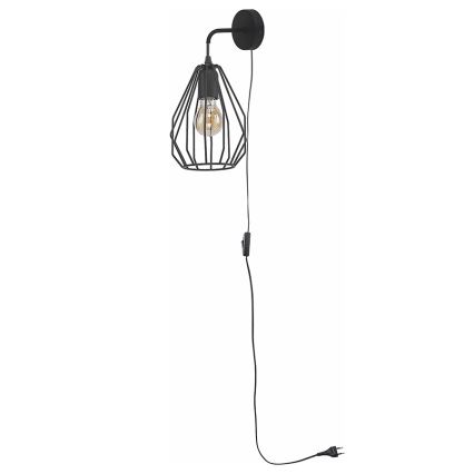 TK Lighting 2288 - Nástenné svietidlo BRYLANT BLACK 1xE27/60W/230V