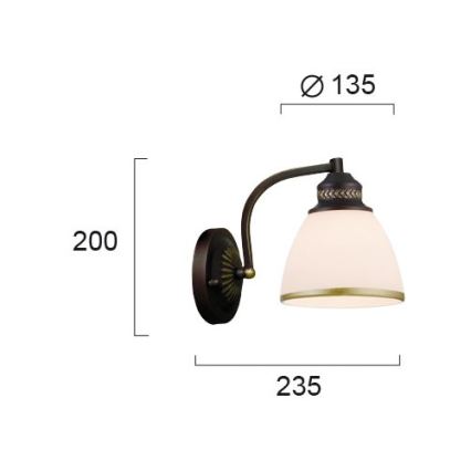 Nástenné svietidlo CLAIR 1xE27/40W/230V hnedé/zlaté