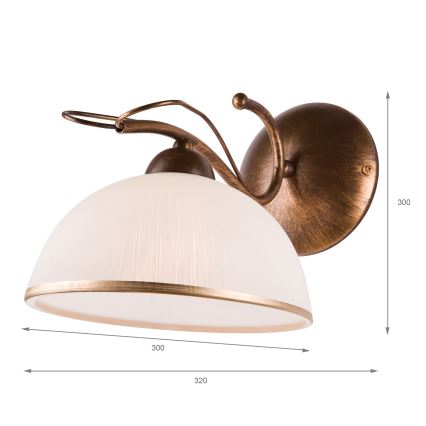 Nástenné svietidlo COBRA 1xE27/60W/230V bronz/patina