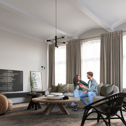 Sollux SL.0306 - Nástenné svietidlo DUOMO 1xE27/60W/230V čierna