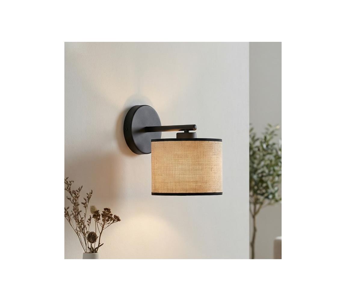 EMIBIG Nástenné svietidlo ECO 1xE27/15W/230V béžové/ratan 1654/K1