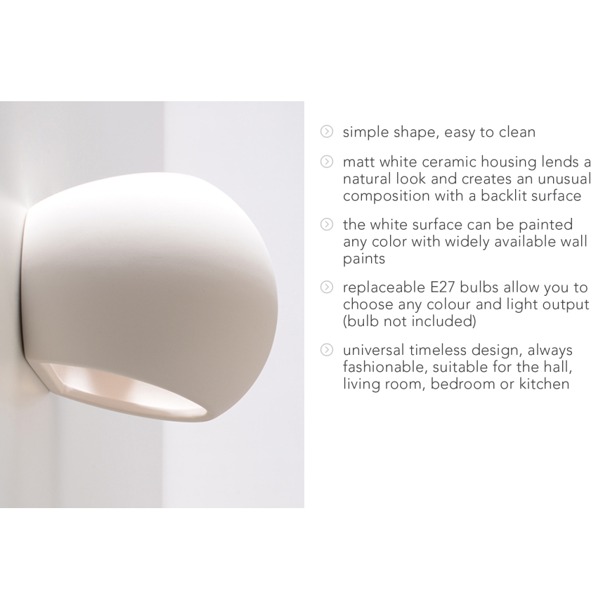 Nástenné svietidlo GLOBE 1xE27/60W/230V biela