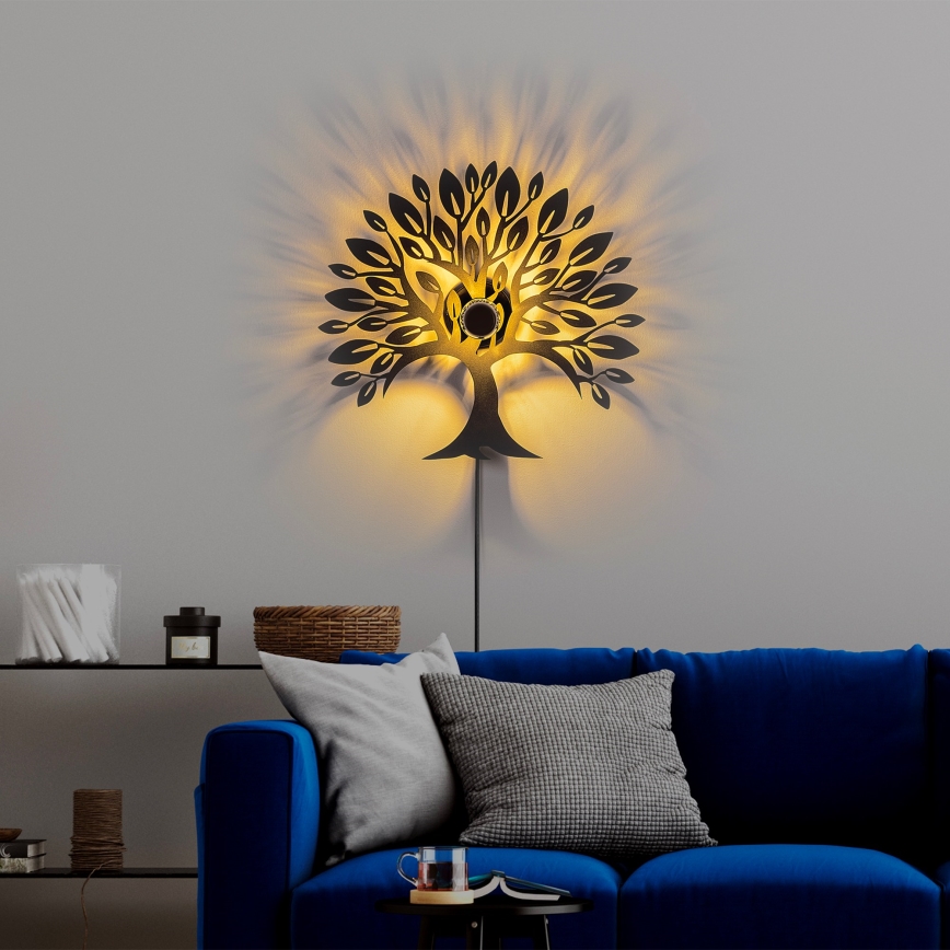 Nástenné svietidlo HEART TREE 1xE27/40W/230V čierna