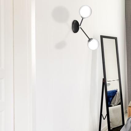 Nástenné svietidlo JOY 2xE14/40W/230V čierna/lesklý chróm