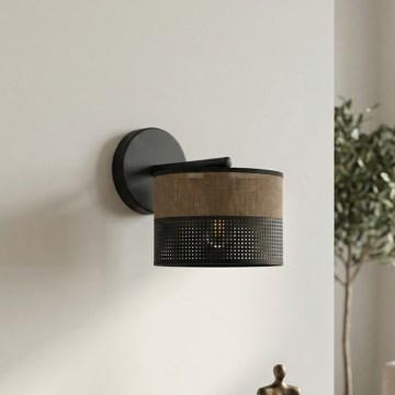 Nástenné svietidlo KARBON 1xE27/15W/230V čierne/hnedé