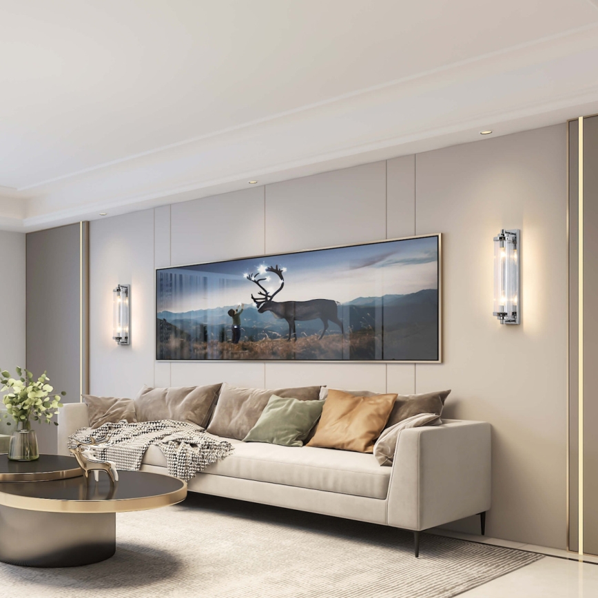 Nástenné svietidlo LORENZO 2xE14/40W/230V lesklý chróm