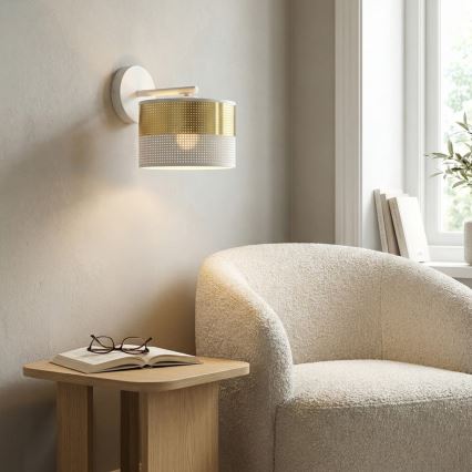 Nástenné svietidlo LUX 1xE27/15W/230V biela/zlatá