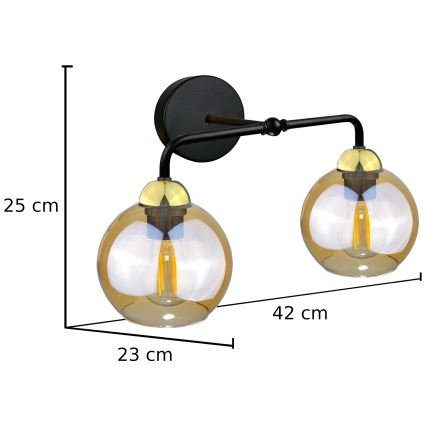 Nástenné svietidlo MELLE GOLD 2xE27/60W/230V