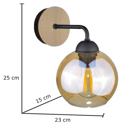 Nástenné svietidlo MELLE WOOD 1xE27/60W/230V