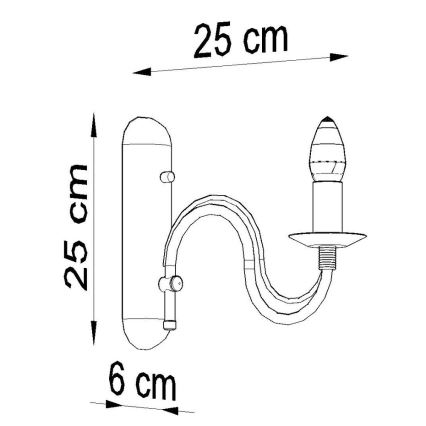 Nástenné svietidlo MINERWA 1xE14/40W/230V čierna