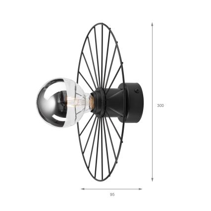 Nástenné svietidlo MONTANA 1xE27/15W/230V pr. 30 cm čierna